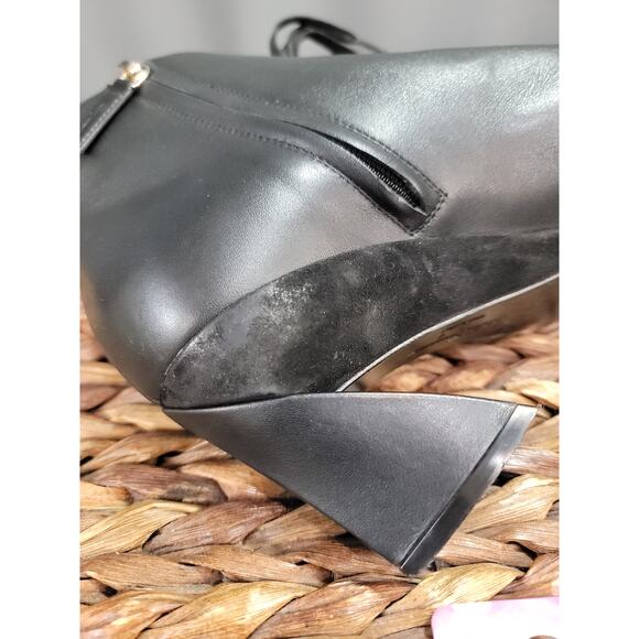 Salvatore Ferragamo Antila Ankle Boots Women's 7 Black Leather Lace Up Booties - Picture 7 of 10